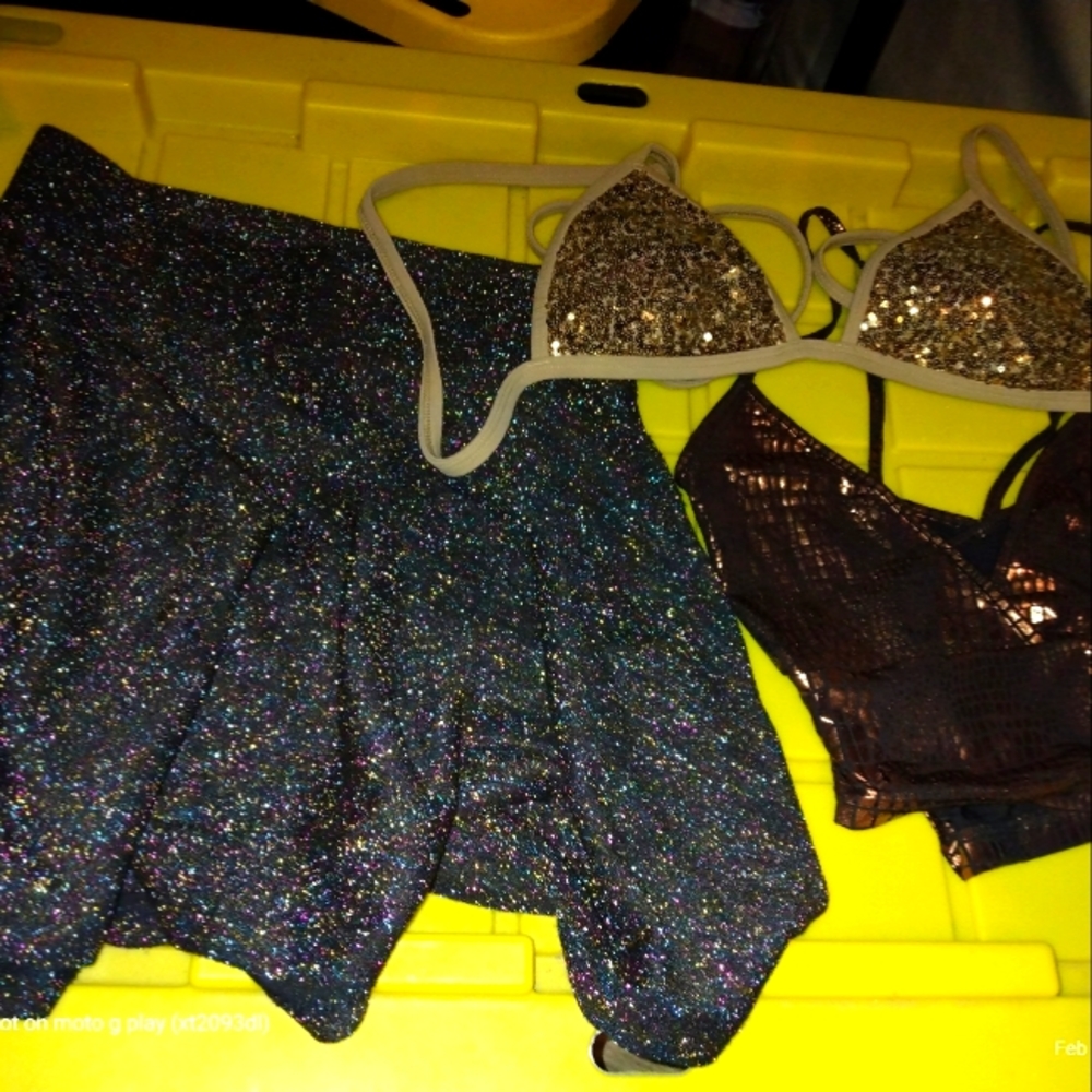 Aerie swimsuit top forever 21 shimmery sparkly skirt SheIn croc top